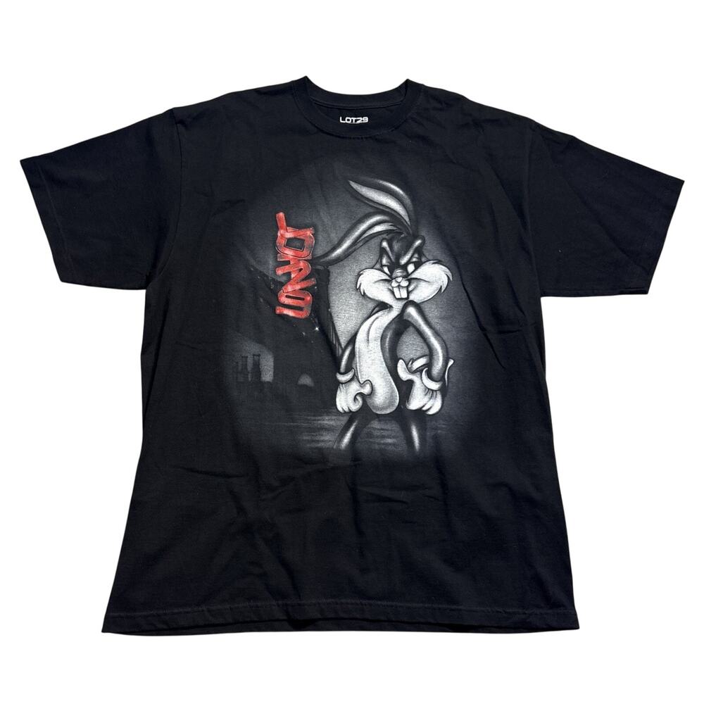 VTG Lot 29 Looney Tunes Bugs Bunny T Shirt Sz XL Black Made USA Tee Hip Hop 90s